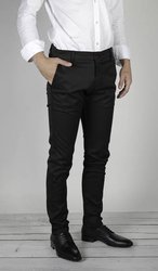 Spodnie materiałowe typu chino czarne - dla wysokich